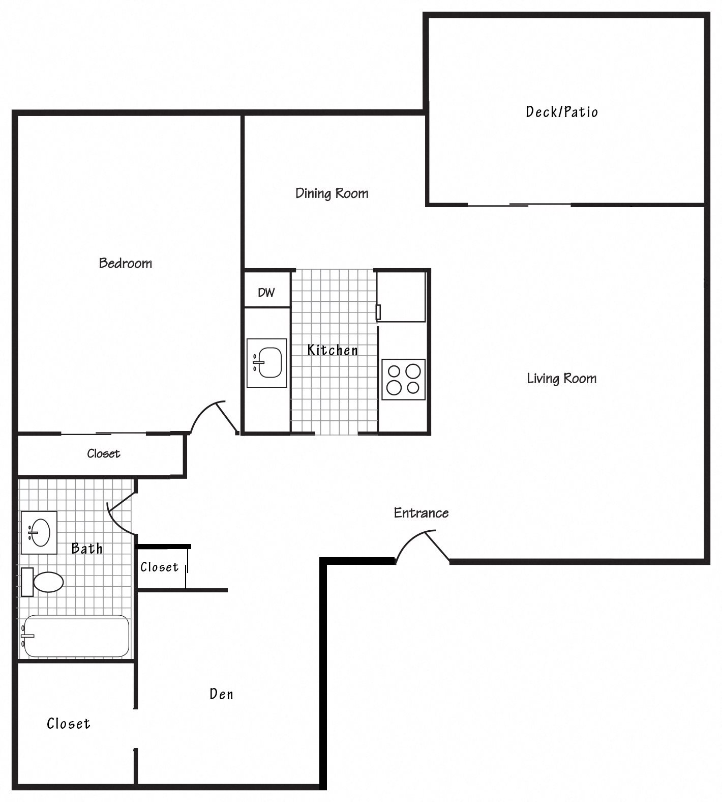 1 Bedroom 1 Bathroom + Den 1 Bedroom 1 Bathroom + Den